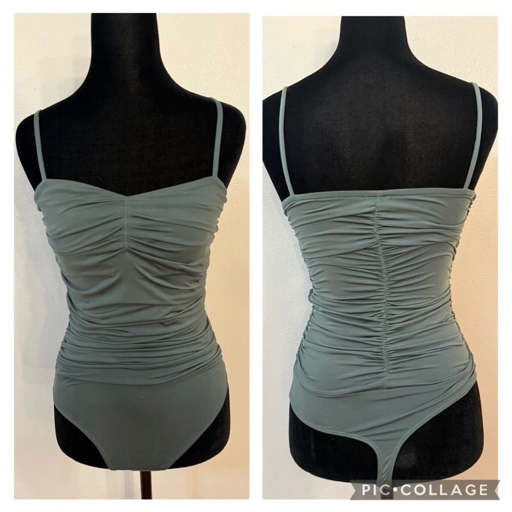 Green Ruched Bodysuit